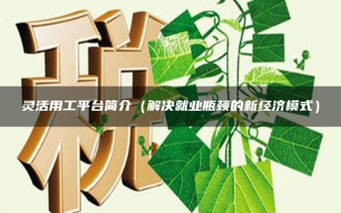 灵活用工平台简介（解决就业瓶颈的新经济模式）