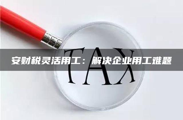 安财税灵活用工：解决企业用工难题