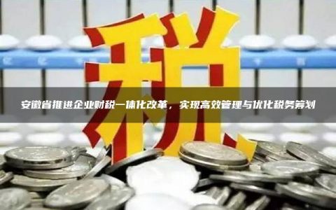 安徽省推进企业财税一体化改革，实现高效管理与优化税务筹划