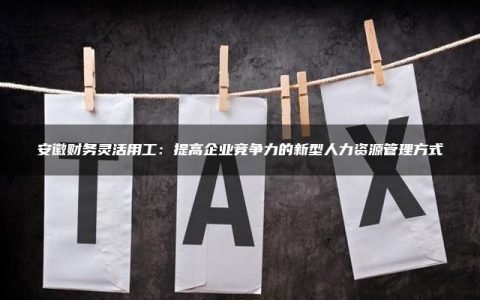 安徽财务灵活用工：提高企业竞争力的新型人力资源管理方式