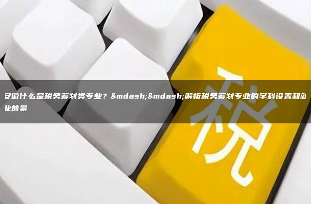 安徽什么是税务筹划类专业？——解析税务筹划专业的学科设置和就业前景