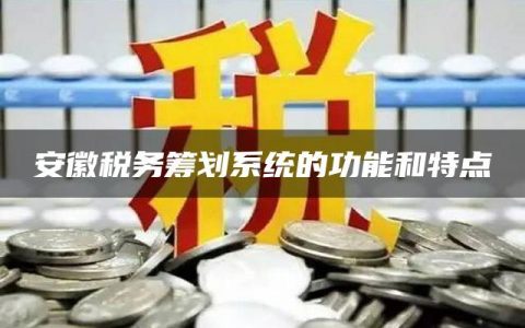 安徽税务筹划系统的功能和特点