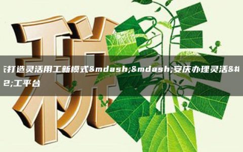 安庆打造灵活用工新模式——安庆办理灵活用工平台