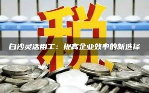 白沙灵活用工：提高企业效率的新选择