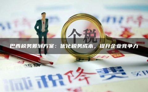 巴西税务筹划方案：优化税务成本，提升企业竞争力