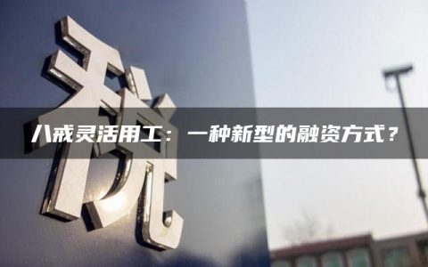 八戒灵活用工：一种新型的融资方式？