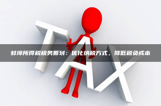 蚌埠所得税税务筹划：优化纳税方式，降低税负成本