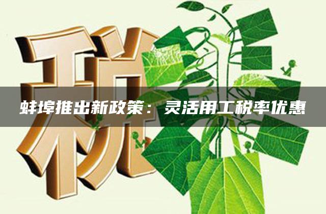 蚌埠推出新政策：灵活用工税率优惠