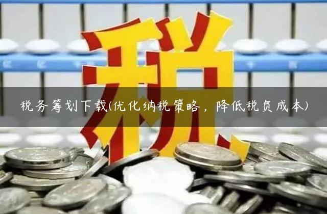 税务筹划下载(优化纳税策略，降低税负成本)