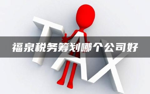 福泉税务筹划哪个公司好