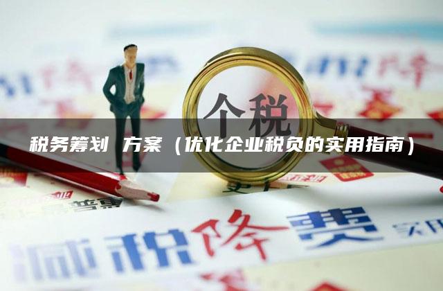 税务筹划 方案（优化企业税负的实用指南）