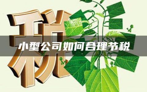 小型公司如何合理节税