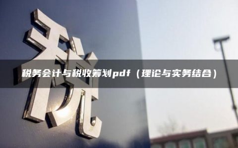 税务会计与税收筹划pdf（理论与实务结合）