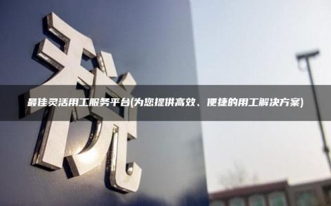 最佳灵活用工服务平台(为您提供高效、便捷的用工解决方案)