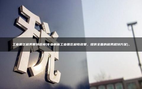 工业园区税务筹划咨询(专业解析工业园区税收政策，提供全面的税务规划方案)。