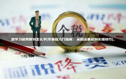 想学习税务筹划怎么学(零基础入门指南：从税法基础到实操技巧)。