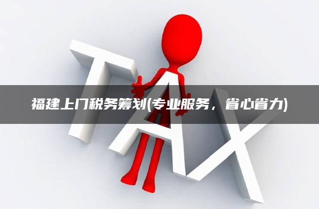 福建上门税务筹划(专业服务，省心省力)