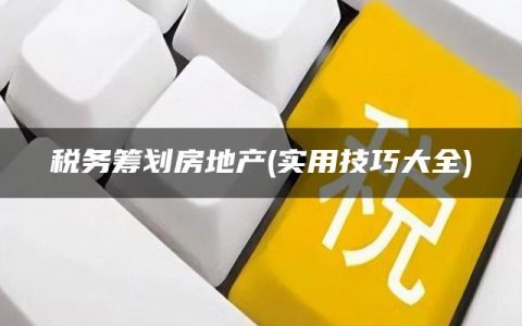 税务筹划房地产(实用技巧大全)