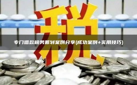 专门借款税务筹划案例分享(成功案例+实用技巧)