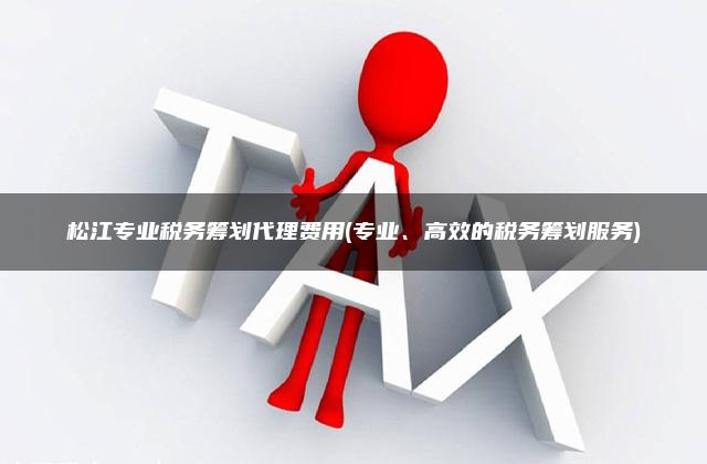 松江专业税务筹划代理费用(专业、高效的税务筹划服务)