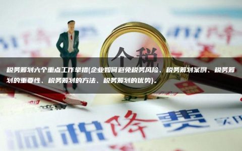 税务筹划六个重点工作举措(企业如何避免税务风险、税务筹划案例、税务筹划的重要性、税务筹划的方法、税务筹划的优势)。