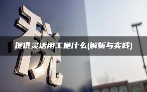 提供灵活用工是什么(解析与实践)