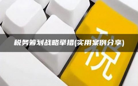 税务筹划战略举措(实用案例分享)