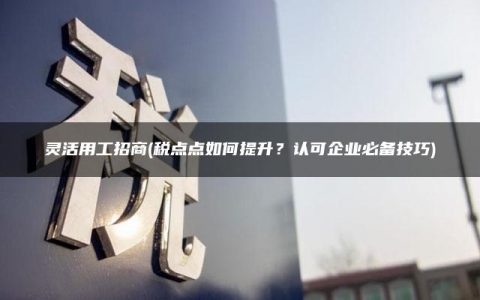 灵活用工招商(税点点如何提升？认可企业必备技巧)