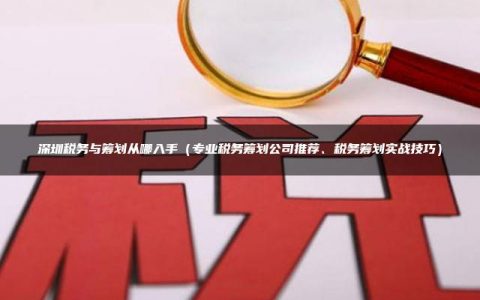 深圳税务与筹划从哪入手（专业税务筹划公司推荐、税务筹划实战技巧）