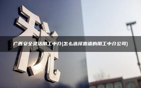 广西安全灵活用工中介(怎么选择靠谱的用工中介公司)