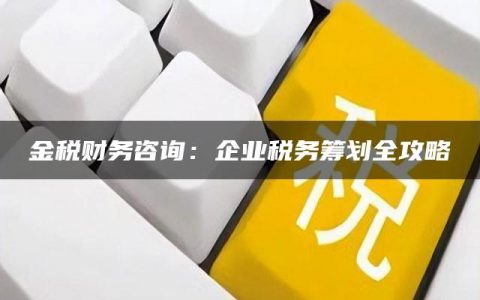 金税财务咨询：企业税务筹划全攻略