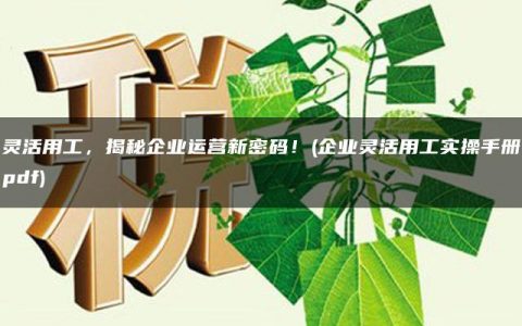 灵活用工，揭秘企业运营新密码！(企业灵活用工实操手册pdf)