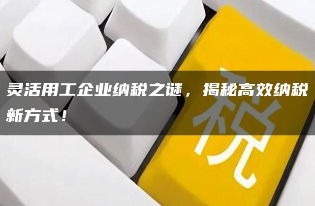 灵活用工企业纳税之谜，揭秘高效纳税新方式！