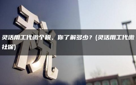 灵活用工代缴个税，你了解多少？(灵活用工代缴社保)