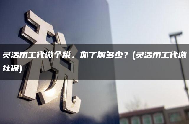 灵活用工代缴个税，你了解多少？(灵活用工代缴社保)