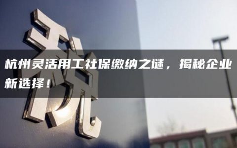 杭州灵活用工社保缴纳之谜，揭秘企业新选择！