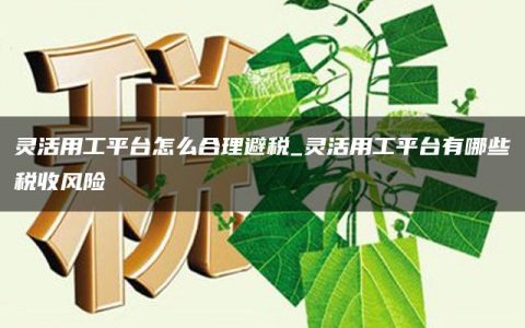 灵活用工平台怎么合理避税_灵活用工平台有哪些税收风险