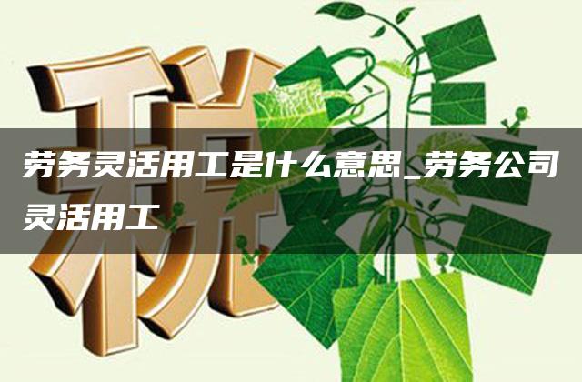 劳务灵活用工是什么意思_劳务公司灵活用工