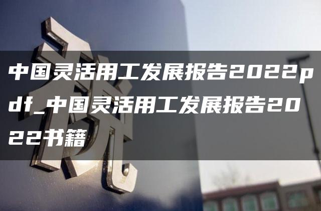 中国灵活用工发展报告2022pdf_中国灵活用工发展报告2022书籍