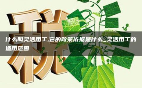 什么叫灵活用工,它的政策依据是什么_灵活用工的适用范围