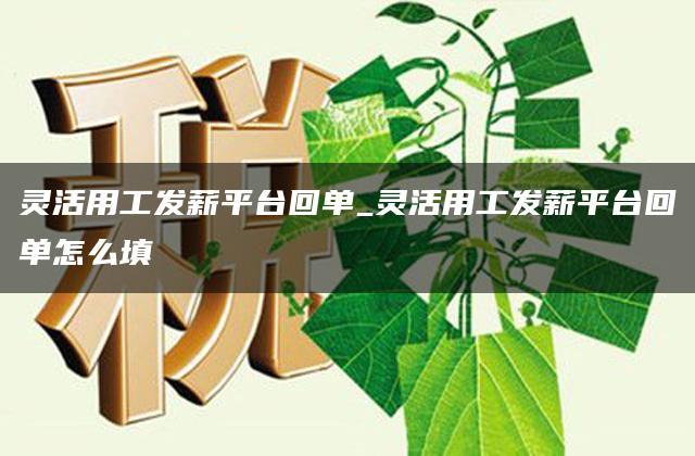 灵活用工发薪平台回单_灵活用工发薪平台回单怎么填