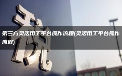 第三方灵活用工平台操作流程(灵活用工平台操作流程)