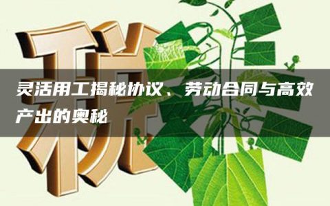 灵活用工揭秘协议、劳动合同与高效产出的奥秘