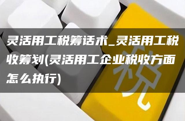 灵活用工税筹话术_灵活用工税收筹划(灵活用工企业税收方面怎么执行)