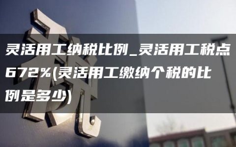 灵活用工纳税比例_灵活用工税点672%(灵活用工缴纳个税的比例是多少)