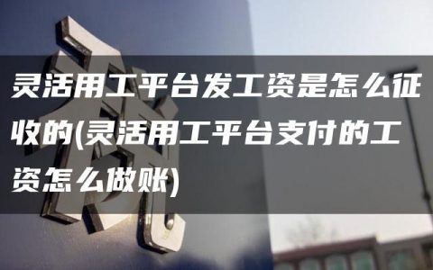 灵活用工平台发工资是怎么征收的(灵活用工平台支付的工资怎么做账)