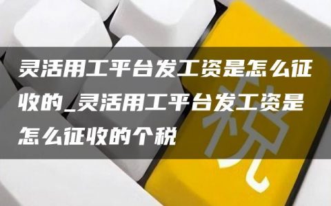 灵活用工平台发工资是怎么征收的_灵活用工平台发工资是怎么征收的个税