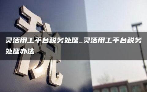 灵活用工平台税务处理_灵活用工平台税务处理办法