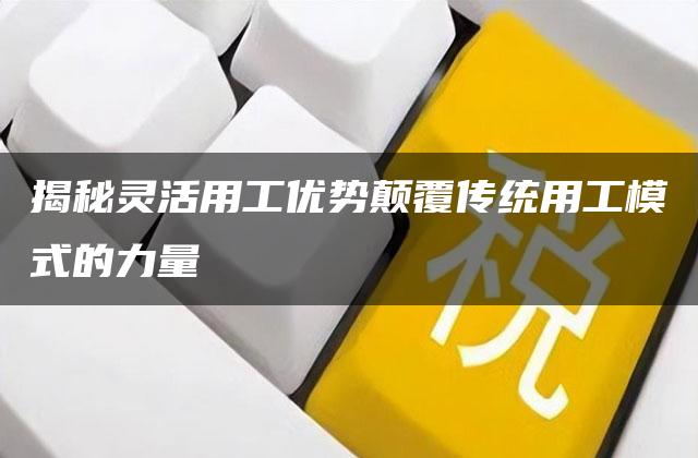 揭秘灵活用工优势颠覆传统用工模式的力量