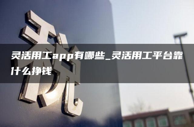 灵活用工app有哪些_灵活用工平台靠什么挣钱